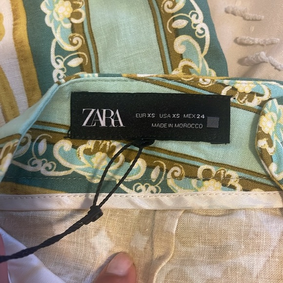 Zara Boho Printed Linen Trousers - Picture 5 of 7